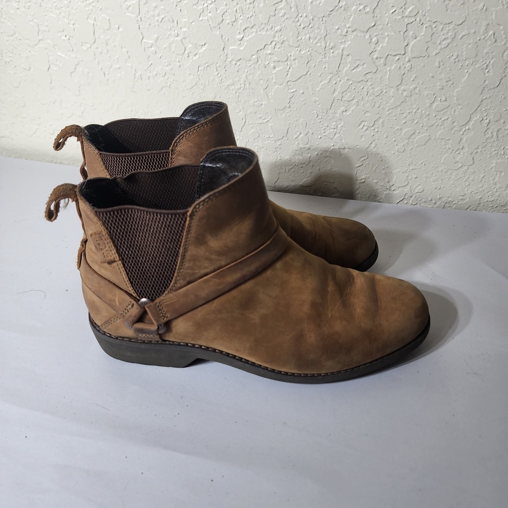 Teva De La Vina Dos Chelsea Boots Brown Leather Ankle 1017146 Womens 8